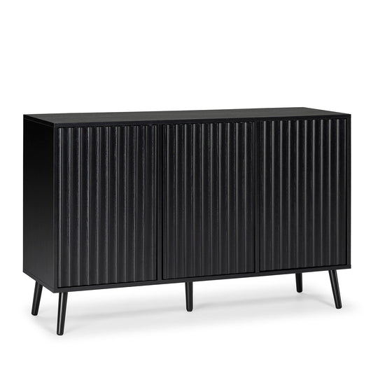 Buffet 3 portes, coloris noir, largeur 120 cm Lluvia