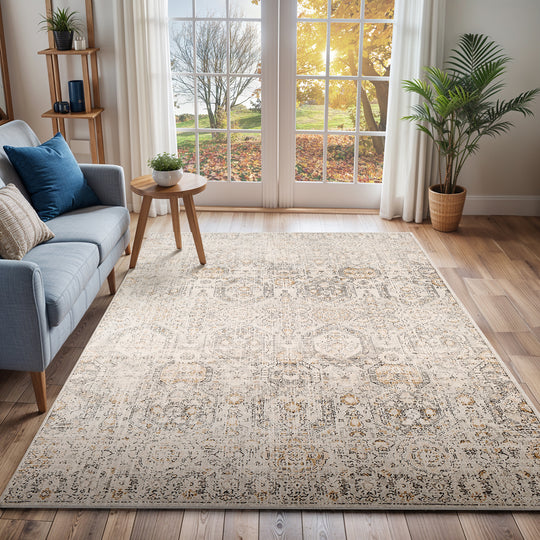 Tapis Vintage Oriental Gris/Beige Sohag