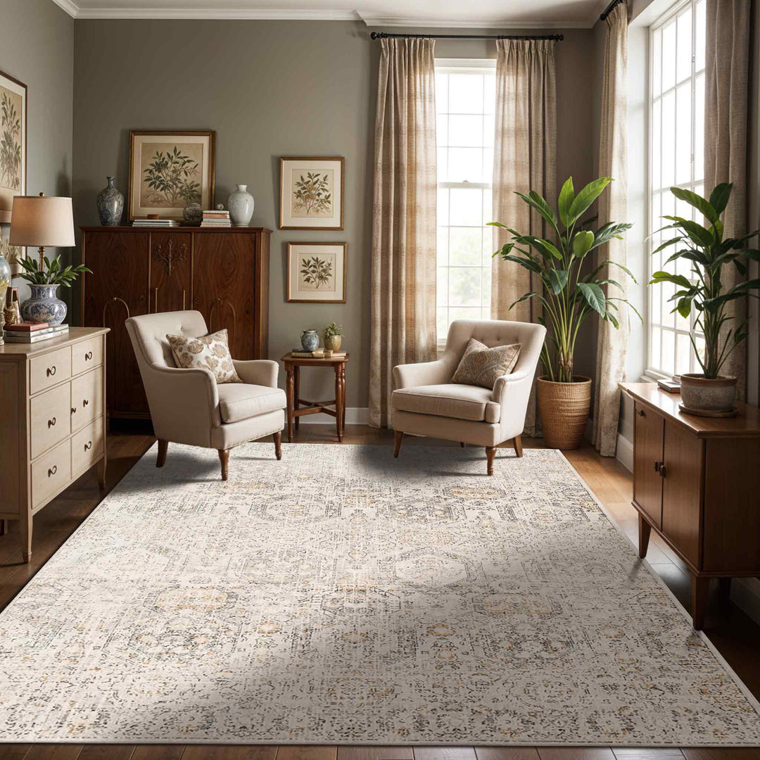 Tapis Vintage Oriental Gris/Beige Sohag