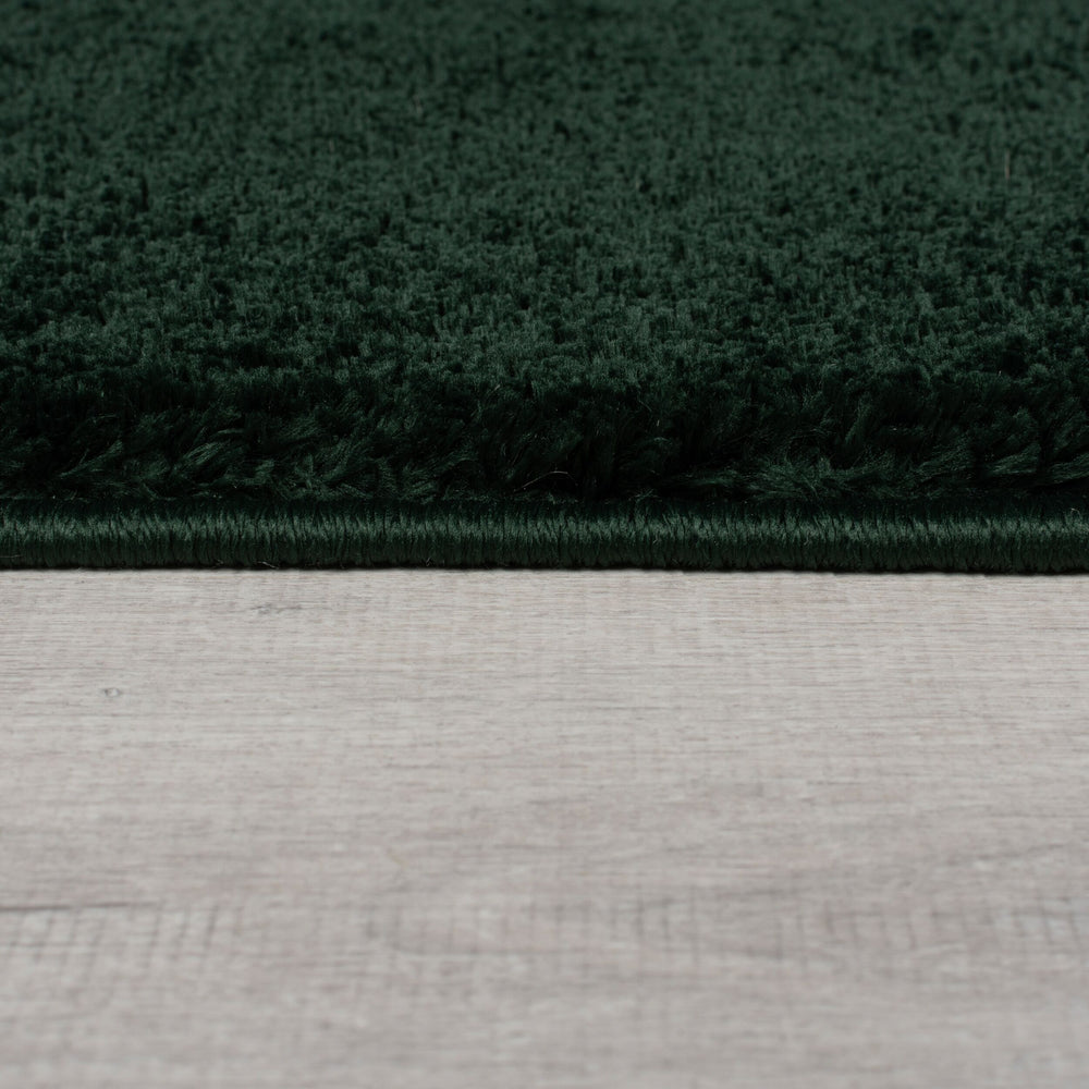 Tapis de couloir shaggy vert foncé poils courts 60x230cm