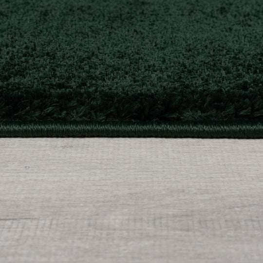 Tapis de couloir shaggy vert foncé poils courts 60x230cm