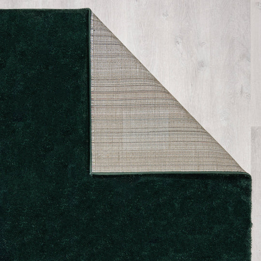 Tapis de couloir shaggy vert foncé poils courts 60x230cm