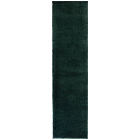 Tapis de couloir shaggy vert foncé poils courts 60x230cm