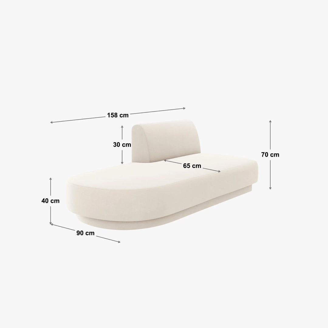 Méridienne MICADONI Miley en tissu chenille beige