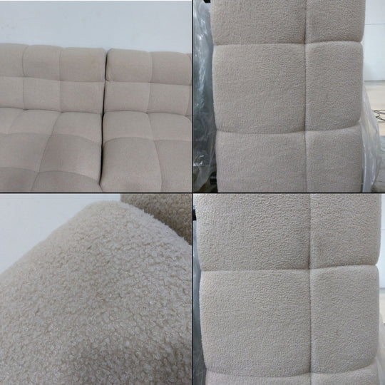 Canapé d'angle gauche CASANOVA Alexia 4 places en tissu bouclette beige