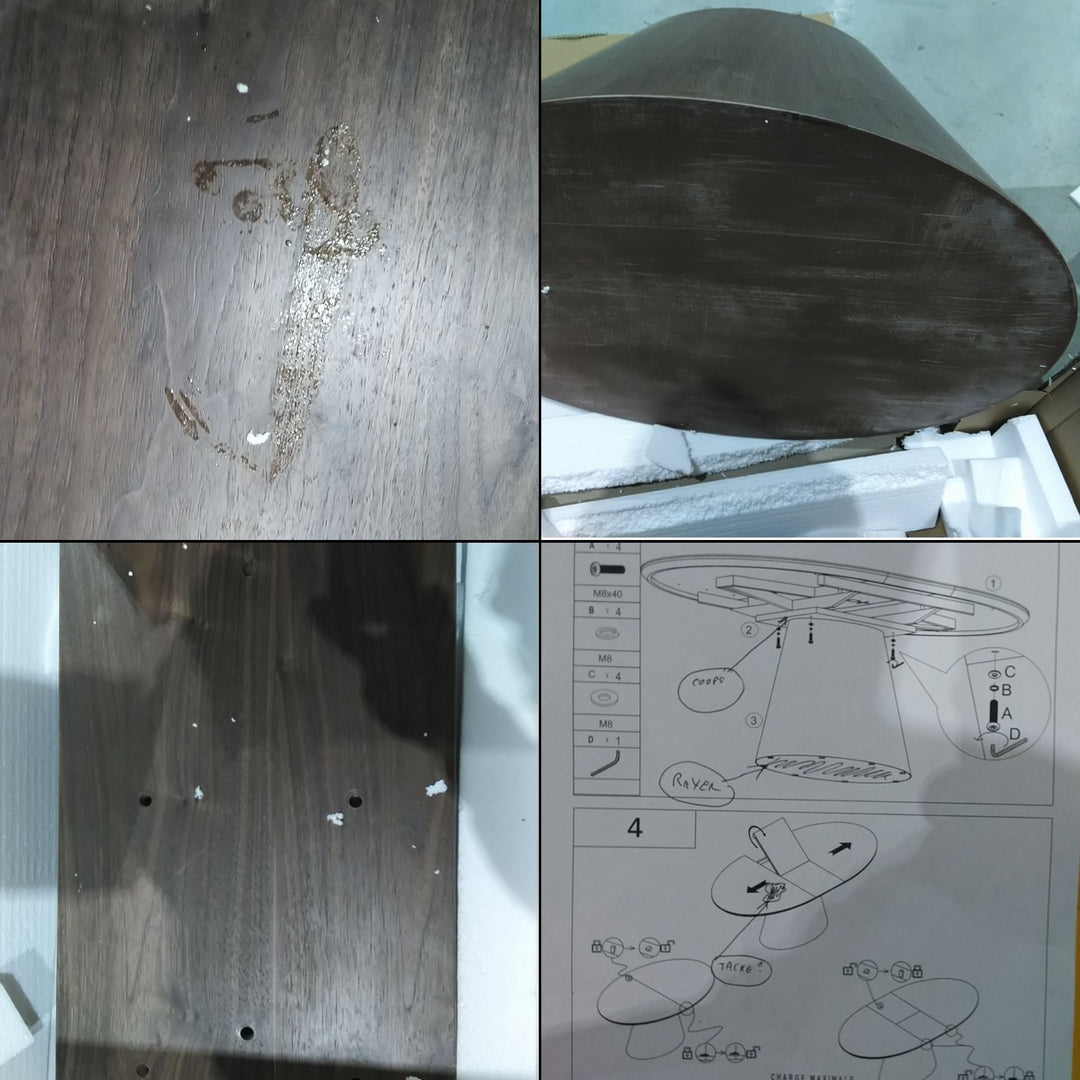 Table à manger extensible ovale DRAWER Cami 6 à 8 personnes en bois foncé