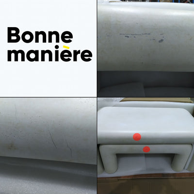 Lot de 2 tables basses organiques DRAWER Stani effet béton Beige