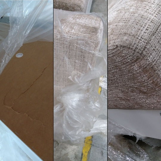 Canapé droit convertible BOBOCHIC Denise 3 places tissu texturé beige