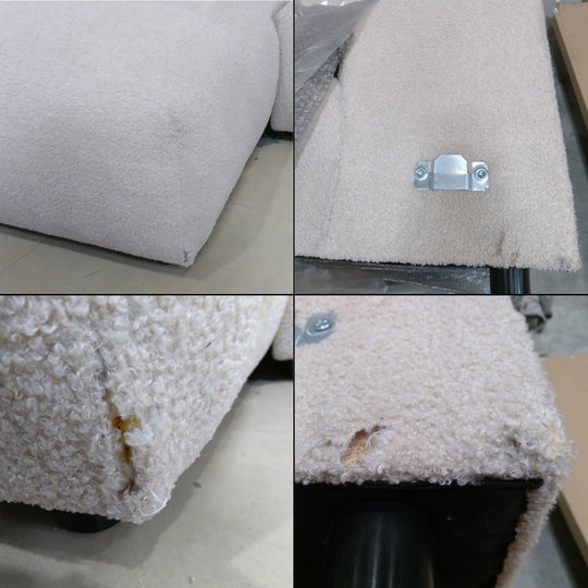Canapé d'angle gauche CASANOVA Alexia 4 places en tissu bouclette beige