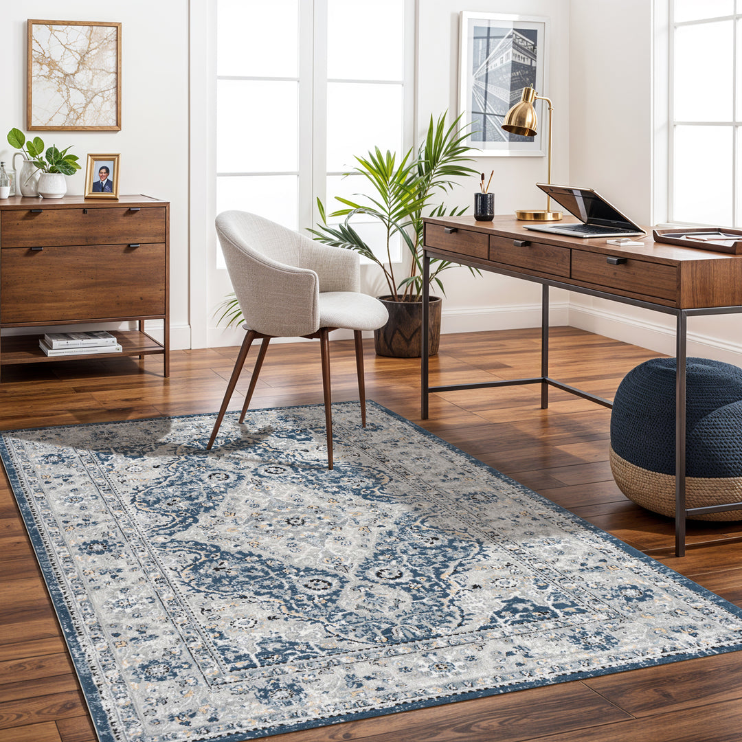 Tapis Vintage Vienna Oriental Bleu/Gris/Jaune