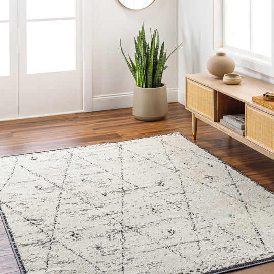 Tapis Berbère Ethnique Ivoire/Gris Onojo
