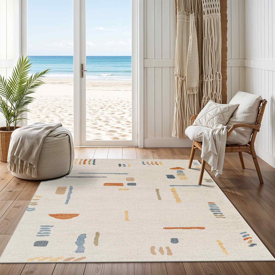 Tapis Scandinave Lavable en Machine Multicolore/Gris Kittila