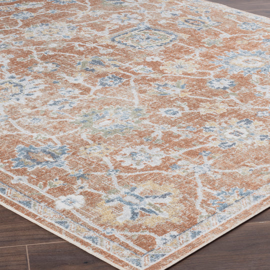 Tapis Vintage Lavable en Machine Terracotta Iquitos