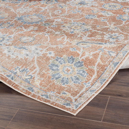 Tapis Vintage Lavable en Machine Terracotta Iquitos