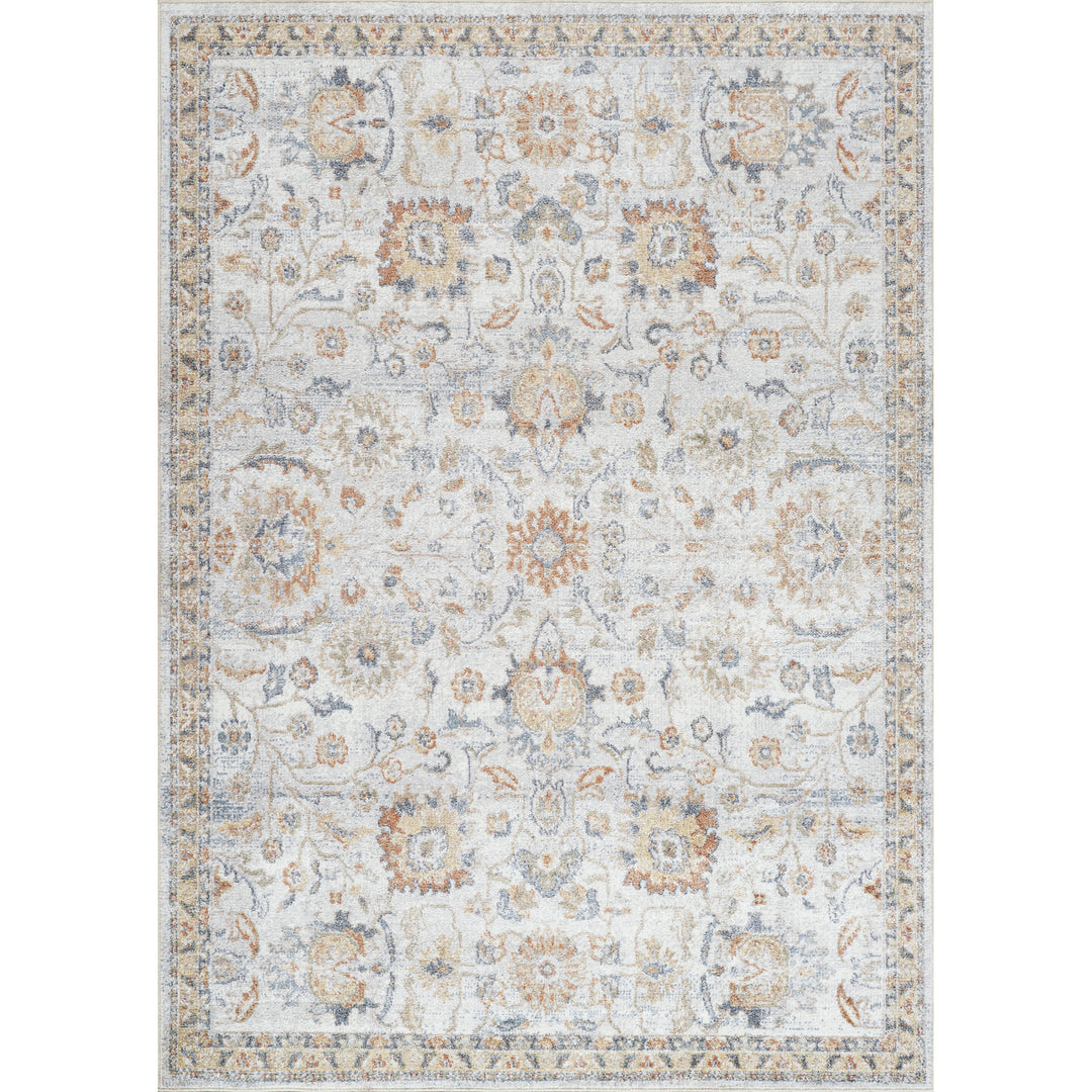 Tapis Vintage Lavable en Machine Gris/Jaune Cincinnati