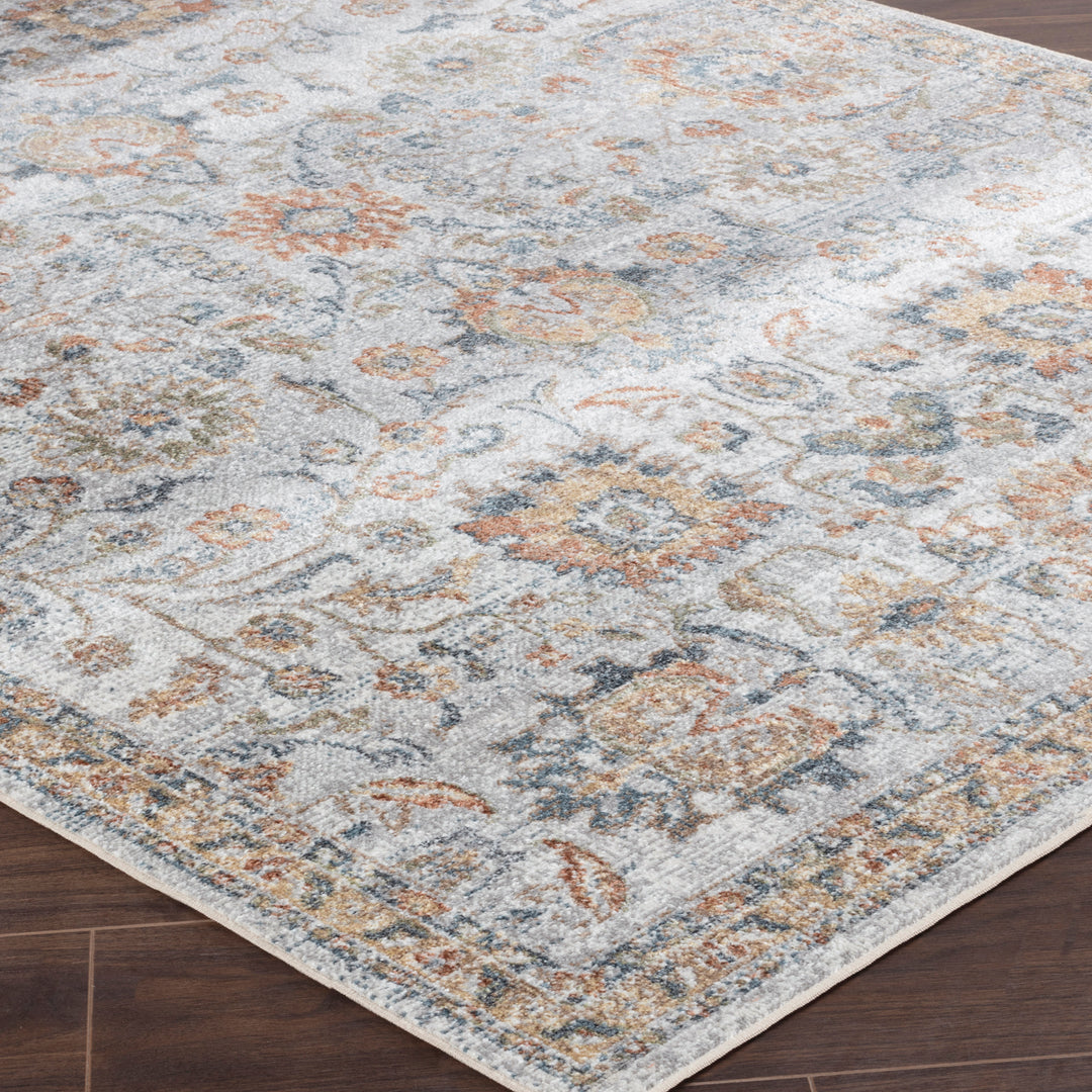 Tapis Vintage Lavable en Machine Gris/Jaune Cincinnati