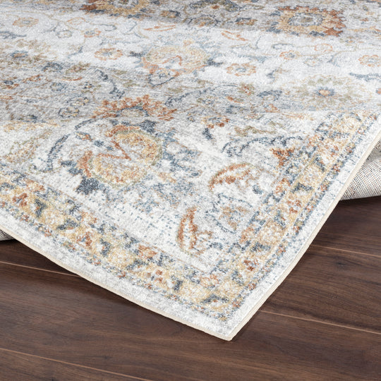 Tapis Vintage Lavable en Machine Gris/Jaune Cincinnati