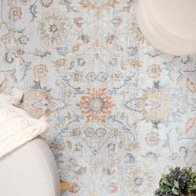 Tapis Vintage Lavable en Machine Gris/Jaune Cincinnati