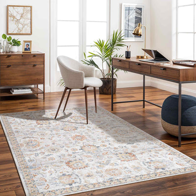 Tapis Vintage Lavable en Machine Gris/Jaune Cincinnati