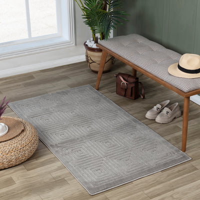 Tapis d'Intérieur/Extérieur Scandinave Moderne Gris Temara