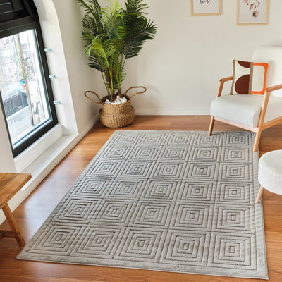 Tapis d'Intérieur/Extérieur Scandinave Moderne Gris Temara