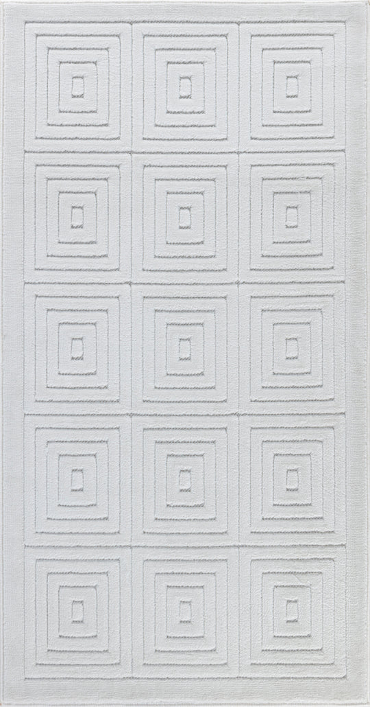 Tapis d'Intérieur/Extérieur Scandinave Moderne Blanc Temara