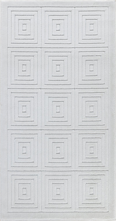 Tapis d'Intérieur/Extérieur Scandinave Moderne Blanc Temara