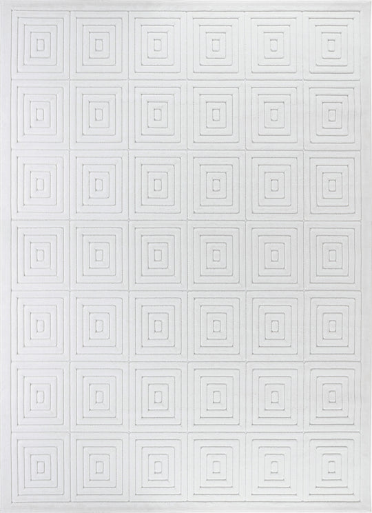 Tapis d'Intérieur/Extérieur Scandinave Moderne Blanc Temara