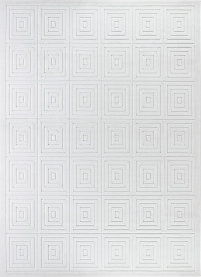 Tapis d'Intérieur/Extérieur Scandinave Moderne Blanc Temara