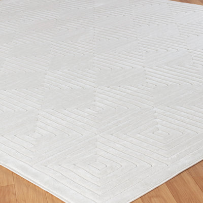 Tapis d'Intérieur/Extérieur Scandinave Moderne Blanc Temara