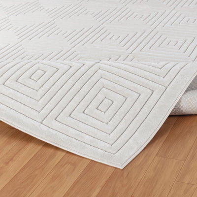 Tapis d'Intérieur/Extérieur Scandinave Moderne Blanc Temara