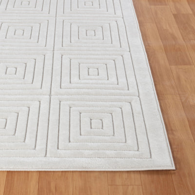 Tapis d'Intérieur/Extérieur Scandinave Moderne Blanc Temara
