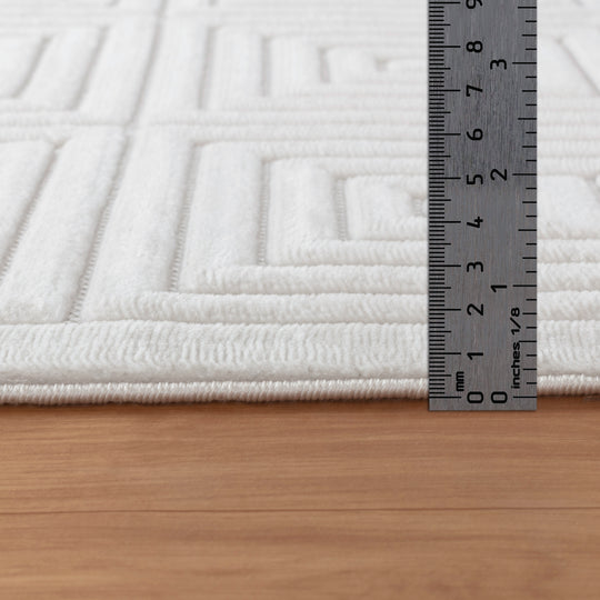 Tapis d'Intérieur/Extérieur Scandinave Moderne Blanc Temara