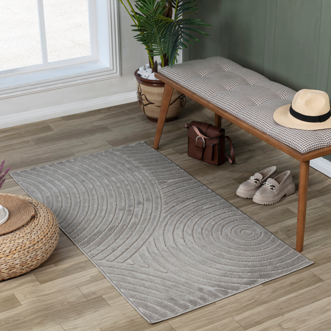 Tapis d'Intérieur/Extérieur Scandinave Moderne Gris Kaysa