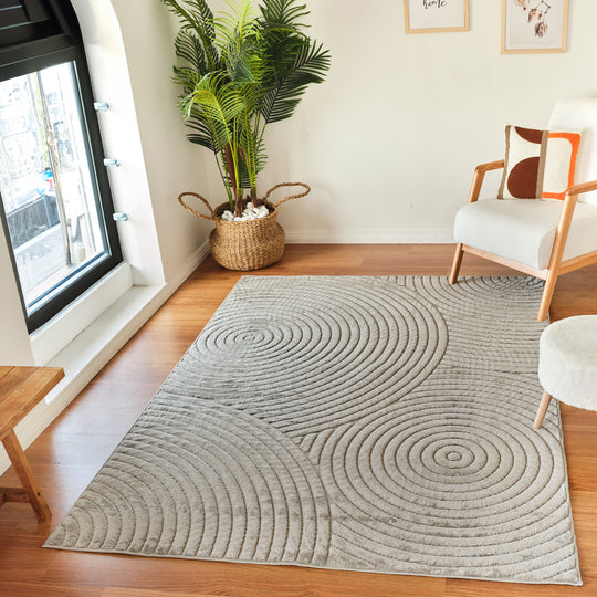 Tapis d'Intérieur/Extérieur Scandinave Moderne Gris Kaysa