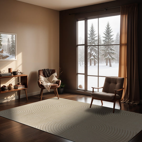Tapis d'Intérieur/Extérieur Scandinave Moderne Beige Kaysa