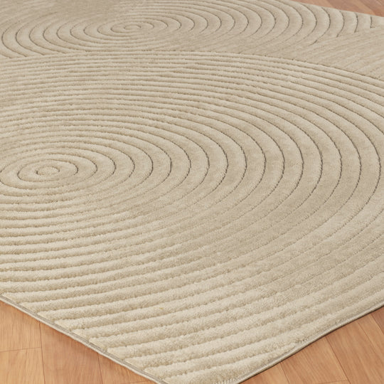 Tapis d'Intérieur/Extérieur Scandinave Moderne Beige Kaysa