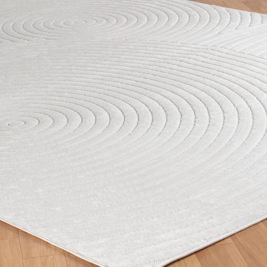 Tapis d'Intérieur/Extérieur Scandinave Moderne Blanc  Kaysa