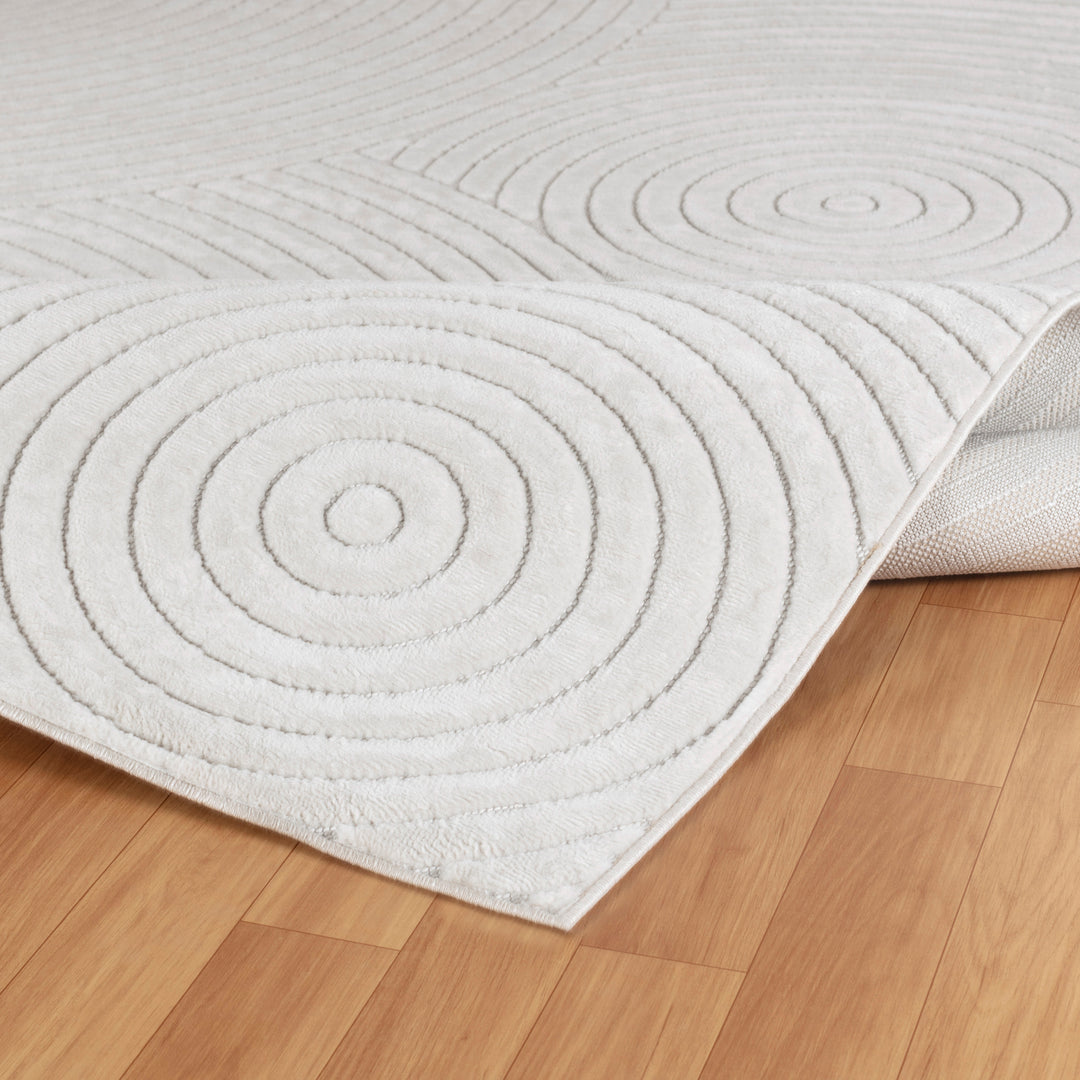 Tapis d'Intérieur/Extérieur Scandinave Moderne Blanc  Kaysa