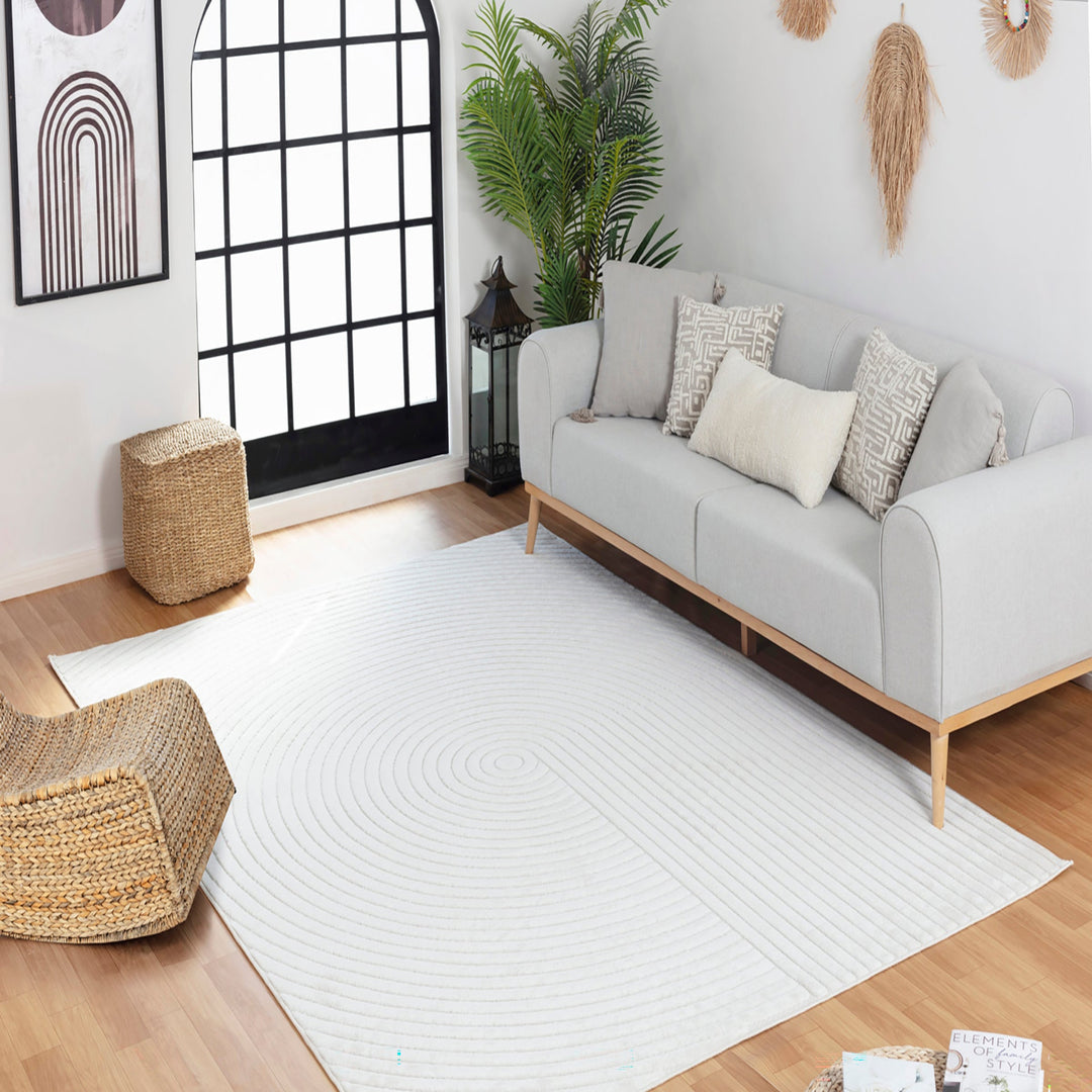 Tapis d'Intérieur/Extérieur Yoe Scandinave Moderne Blanc