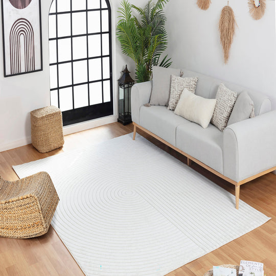 Tapis d'Intérieur/Extérieur Yoe Scandinave Moderne Blanc