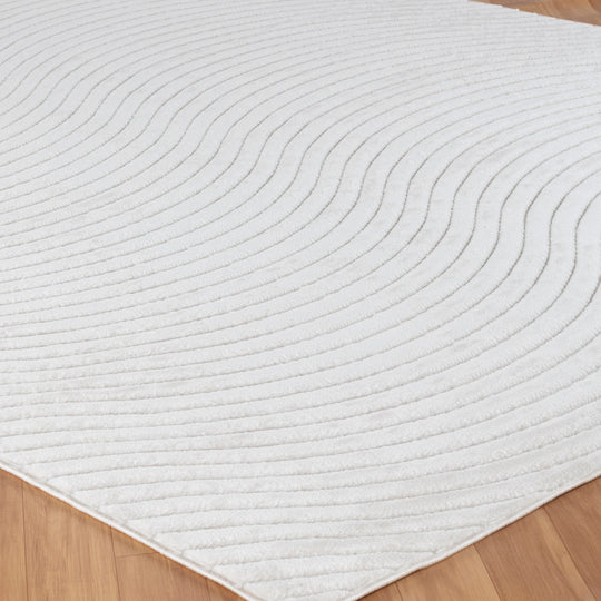 Tapis d'Intérieur/Extérieur Scandinave Moderne Blanc Kuta