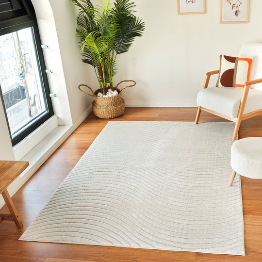 Tapis d'Intérieur/Extérieur Scandinave Moderne Blanc Kuta