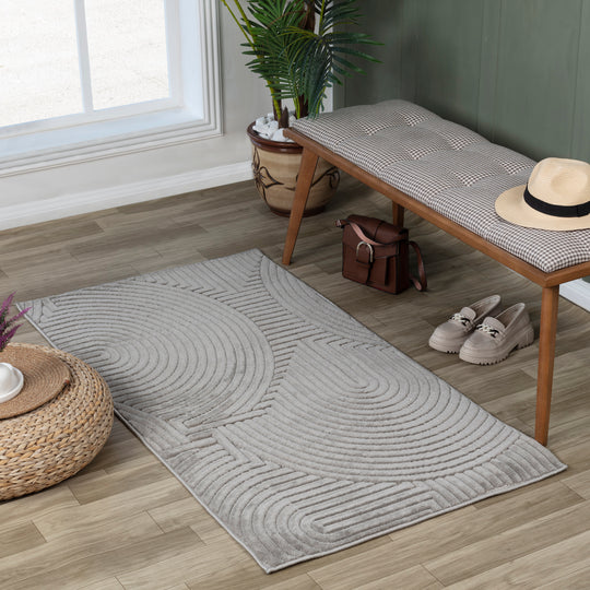 Tapis d'Intérieur/Extérieur Scandinave Moderne Gris  Guiza