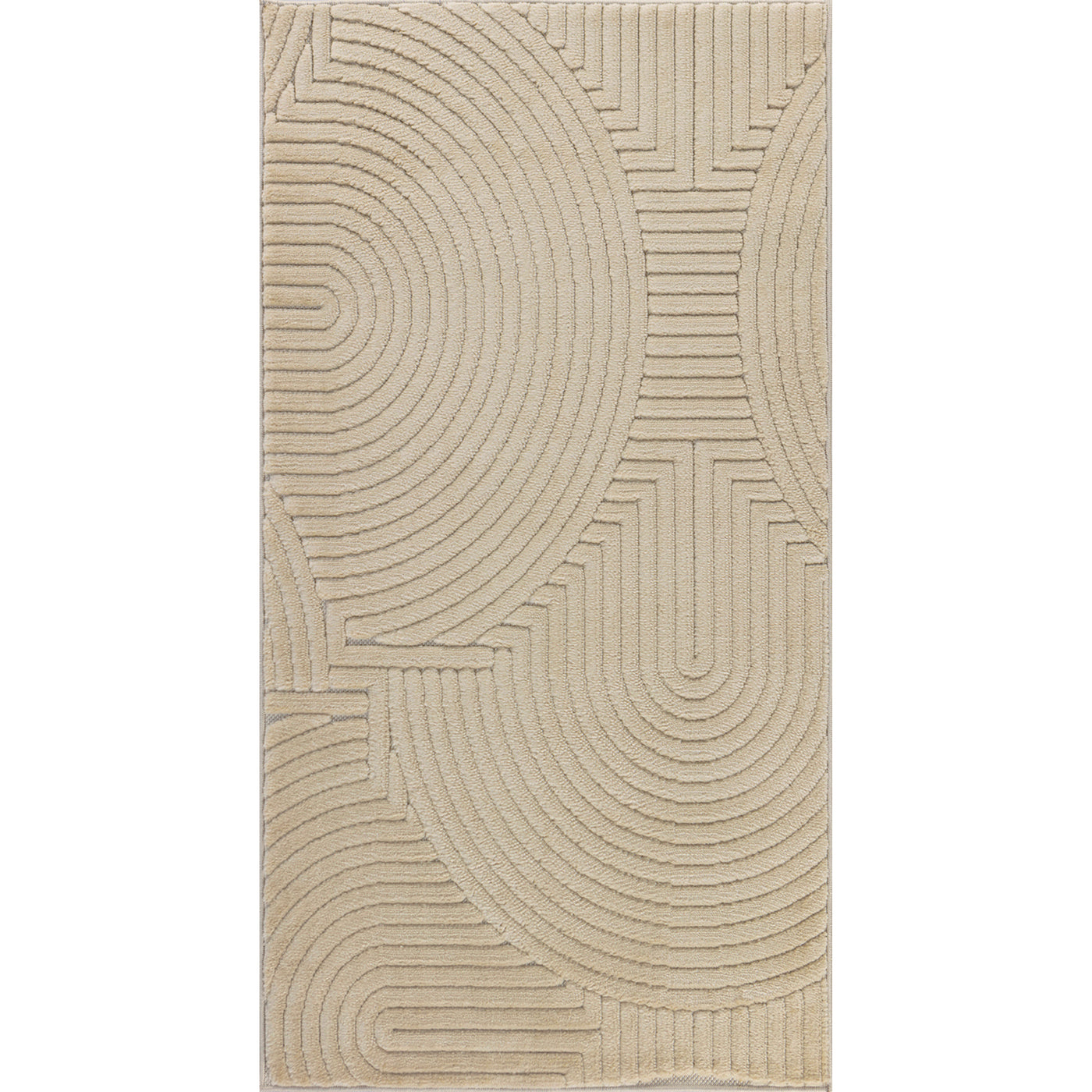 Tapis d'Intérieur/Extérieur Scandinave Moderne Beige  Guiza