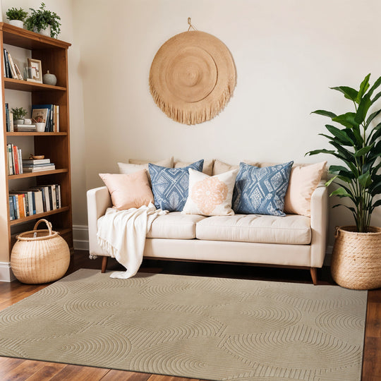 Tapis d'Intérieur/Extérieur Scandinave Moderne Beige  Guiza