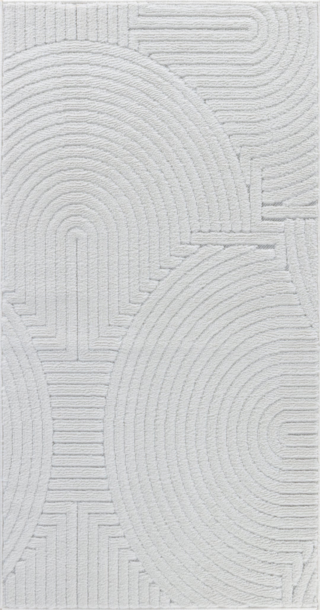 Tapis d'Intérieur/Extérieur Scandinave Moderne Blanc  Guiza