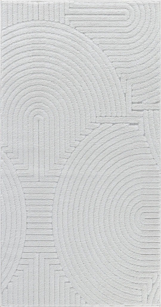Tapis d'Intérieur/Extérieur Scandinave Moderne Blanc  Guiza
