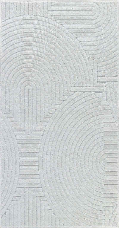 Tapis d'Intérieur/Extérieur Scandinave Moderne Blanc  Guiza
