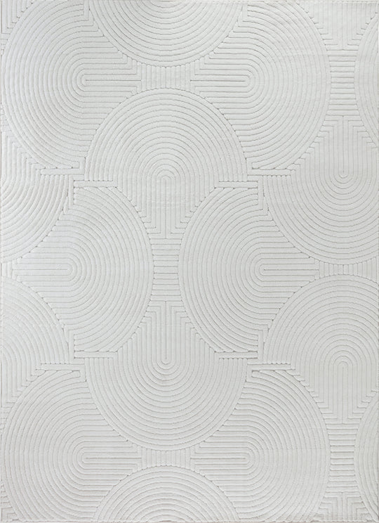 Tapis d'Intérieur/Extérieur Scandinave Moderne Blanc  Guiza
